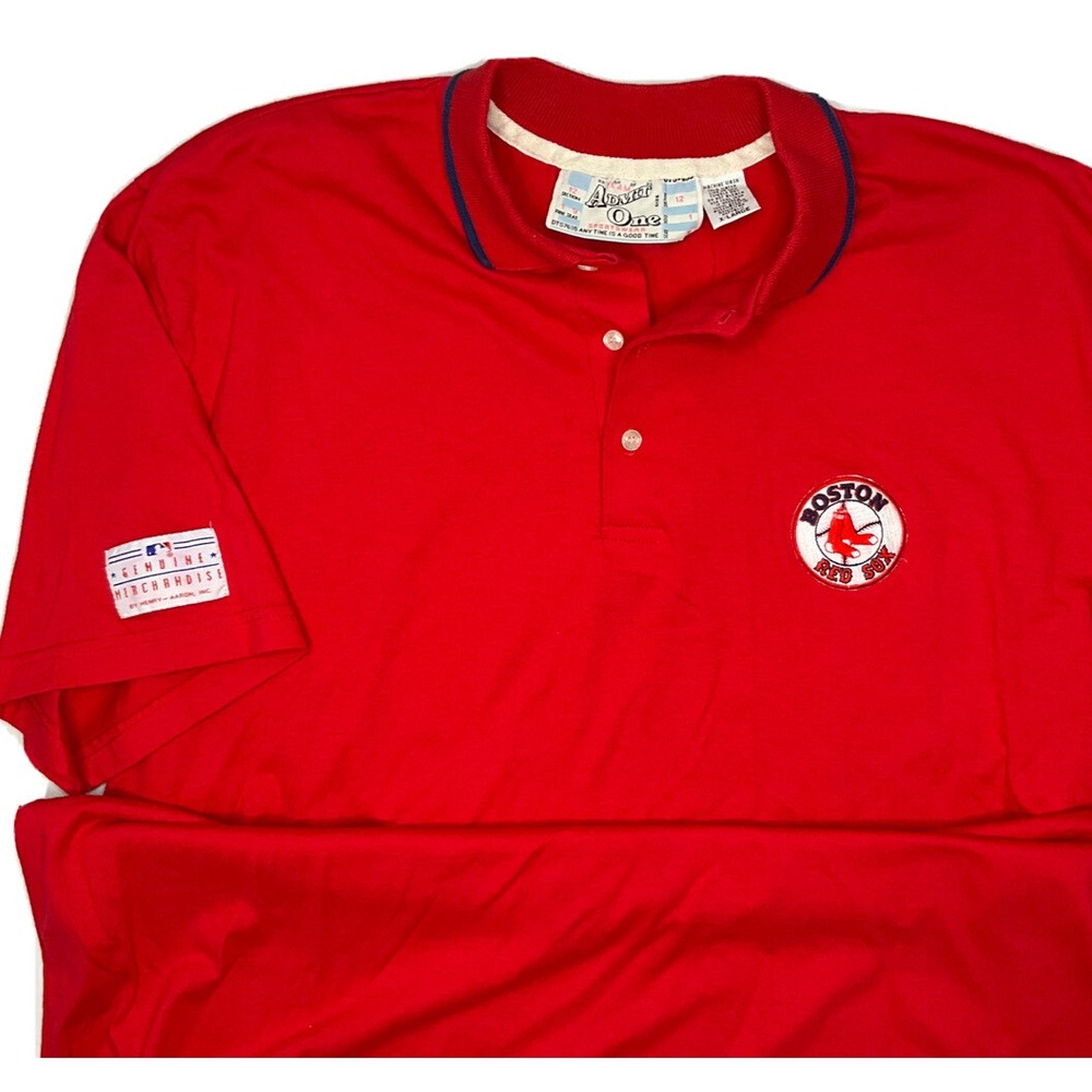 Vintage Boston Red Sox Polo Shirt 90s Team Admit One Retro Embroidered Men Sz XL